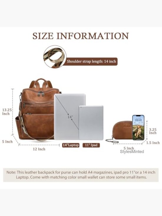 Convertible Faux Leather Backpack Purse Women Shoulder Bag Work Travel main image 5